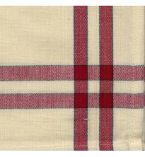 Dunroven Tea Towel Cranberry with Green Stripe
